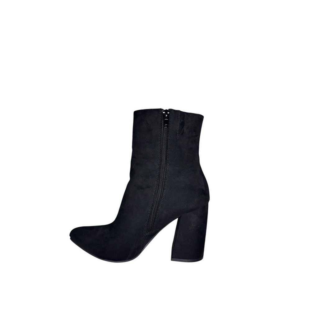 Bootie Crown & Ivy Women's Black Faux Suede AnkleSz 7.5 Fall Winter‎